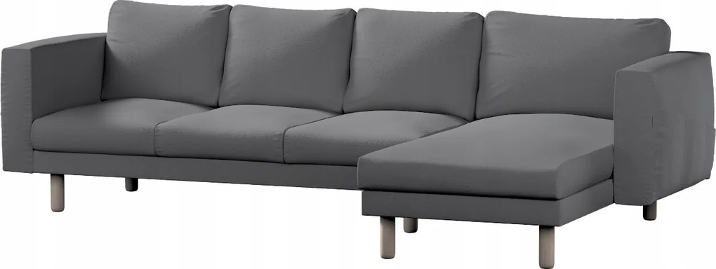 Norsborg 4 személyes kanapé huzat Ikea sezlonnal, sötétszürke