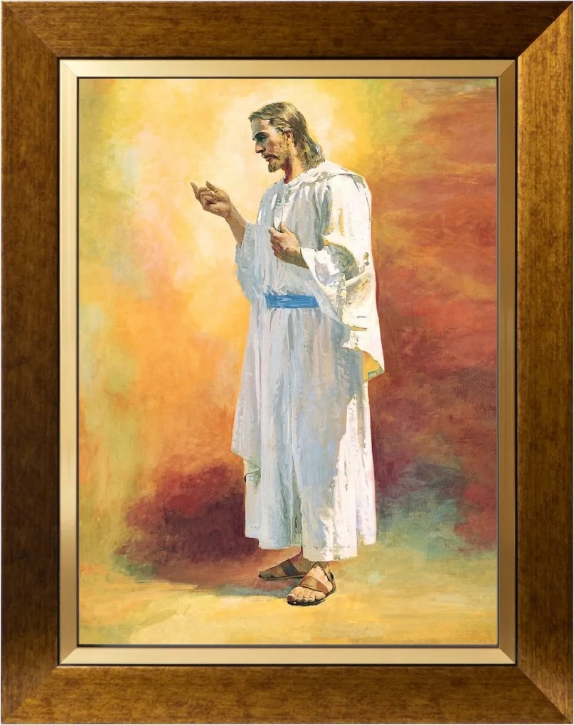 Jézus Krisztus Szakrális Vászonkép Arany Díszkeretben 30X40