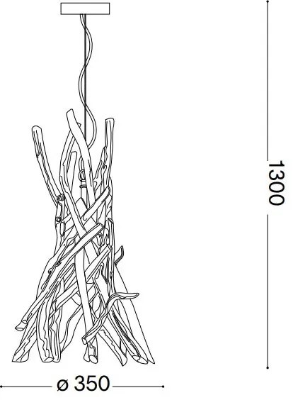 Ideal Lux - Csillár zsinóron DRIFTWOOD 1xE27/60W/230V gujávafa