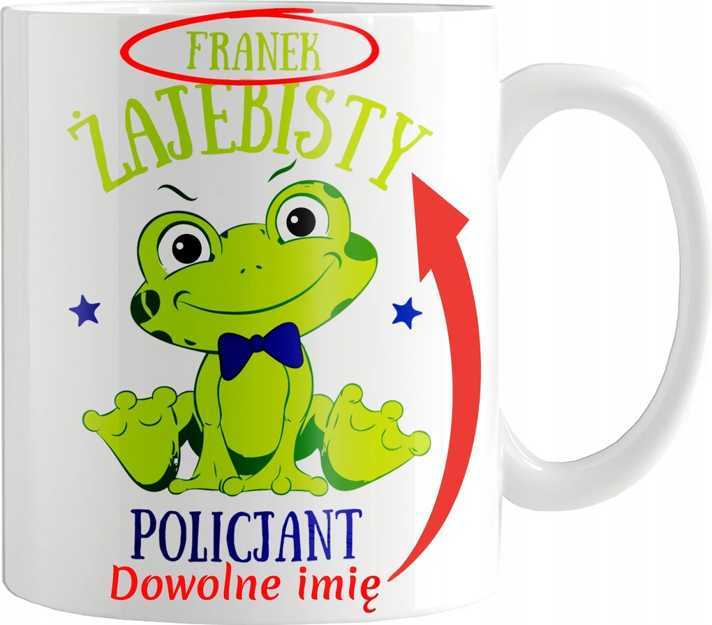 Nyomott Mintás Bögre Békás Rendőr Rendőrnek Ajándék Szakma Név