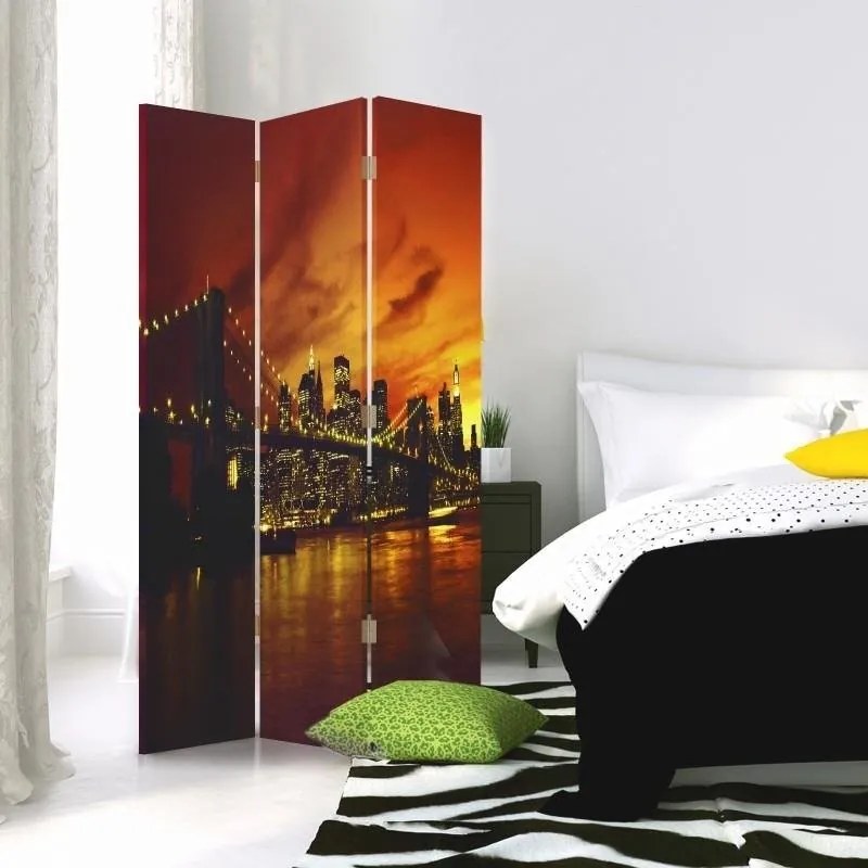 Gario Paraván Brooklyn híd és Manhattan naplementében Méret: 110 x 170 cm, Kivitelezés: Klasszikus paraván