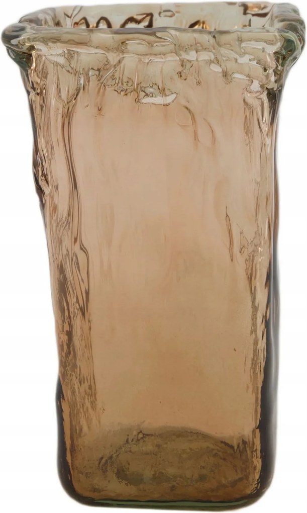 Újrahasznosított üveg váza barna 13x22cm