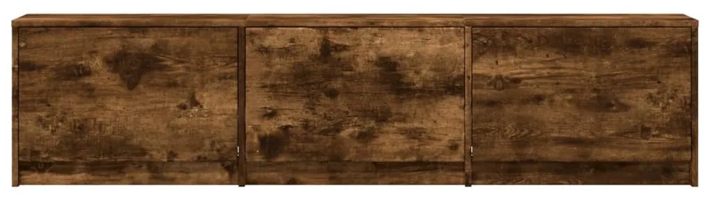 füstös tölgy színű szerelt fa TV-szekrény LED-del 165x34x40 cm