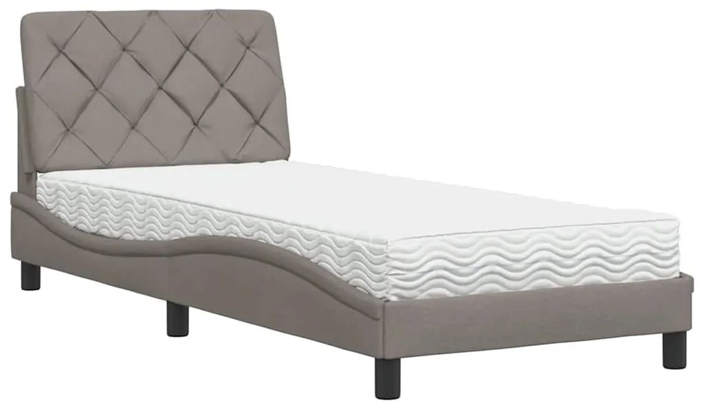 tópszínű szövet ágy matraccal 80x200 cm