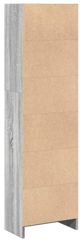 szürke sonoma színű szerelt fa könyvespolc 40 x 24 x 143 cm