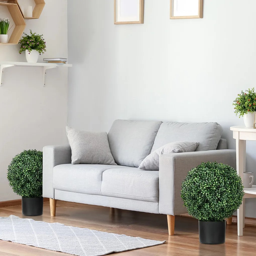 Műnövény szett, 2 db buxus, cserépben 52cm magas