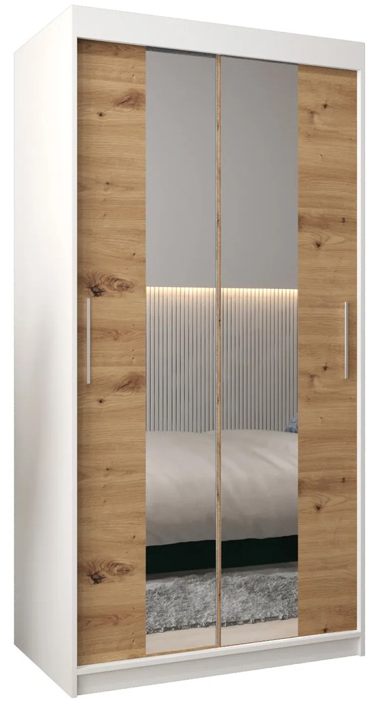 Ruhásszekrény 100 cm Toki 1 (matt fekete + artisan tölgy). 1064875