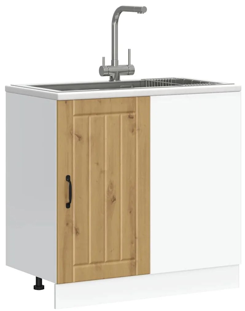 alsó konyhaszekrény Lucca kézműves tölgy fűrészáru műfa