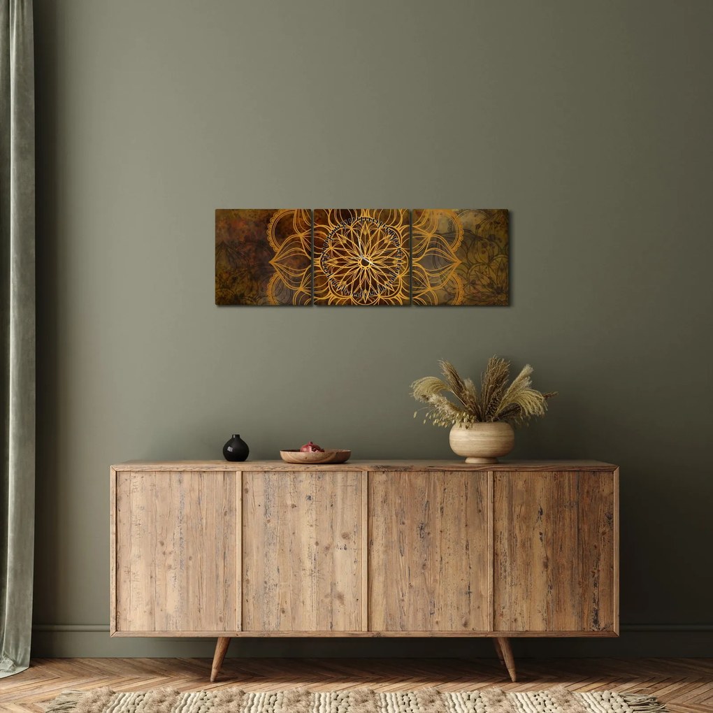 Kép - Az öröm mandala (órával) (90x30 cm)