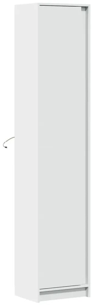 fehér szerelt fa magasszekrény LED-ekkel 41,5 x 32,5 x 200 cm