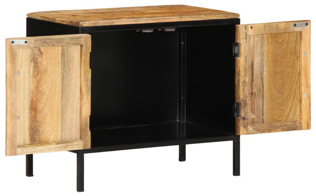 Éjjeli Szekrények 2 db 50x30x45 cm Tömör Fa Durva Mangó