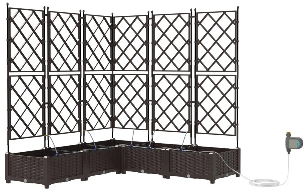 Kerti ültetők Barna 120 x 120 x 126 cm Acél