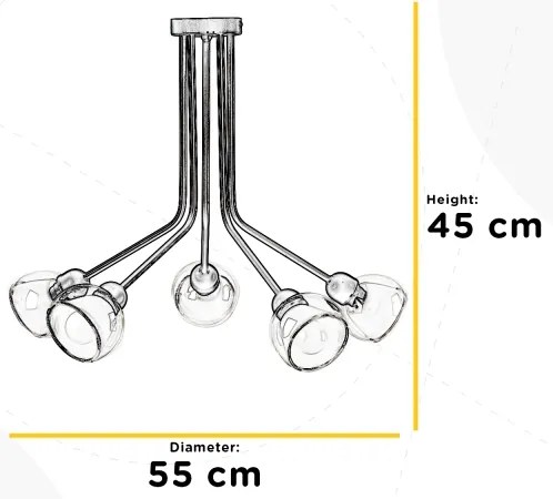 ONLI - Felületre szerelhető csillár DENVER 5xE14/6W/230V