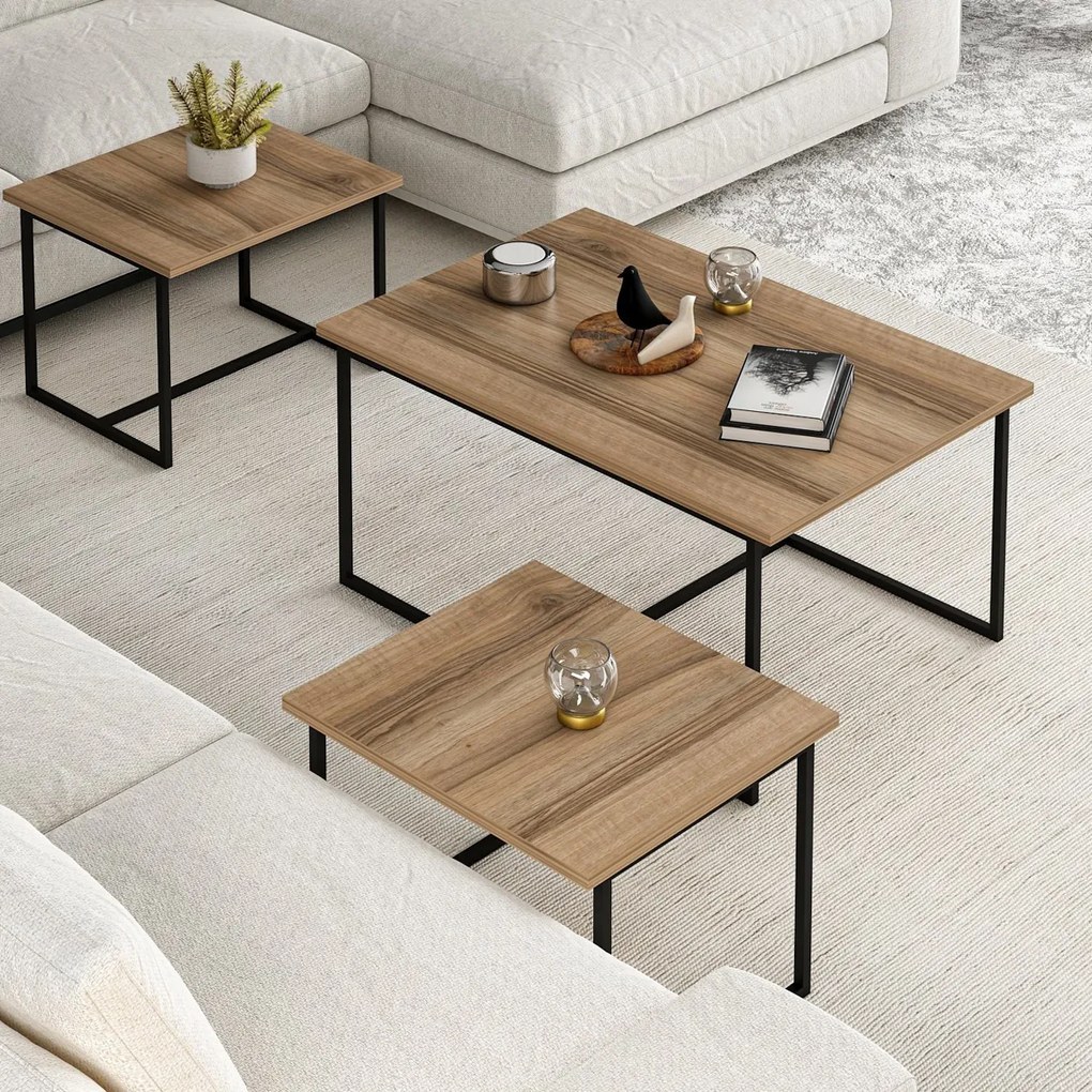 Levada Walnut kisasztal szett, 3 db