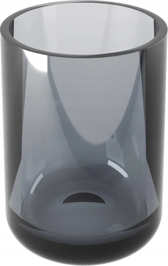 Nimco Abu fekete fogkefetartó és pohár fürdőszobába, üveg Abc 58-90