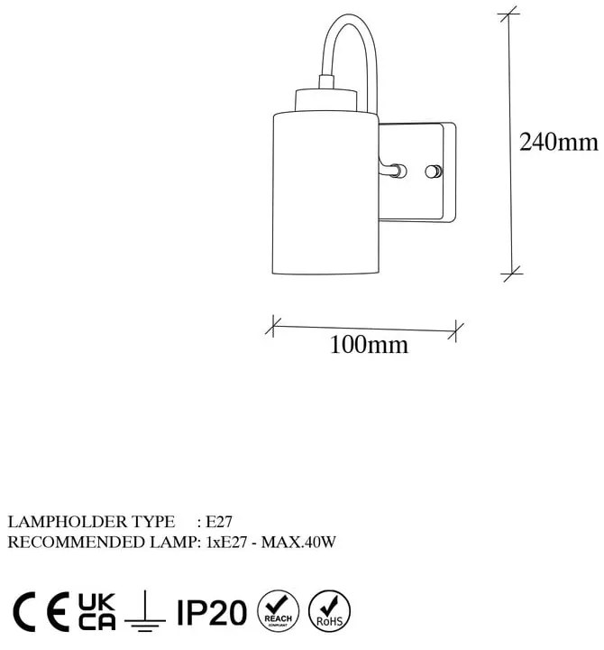 Fekete-fehér fali lámpa ø 10 cm Duzsuz – Opviq lights