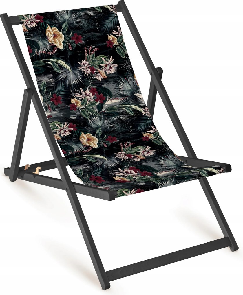 Kerti Napozóágy Fullprint Nyomtatással Fából Készült Összecsukható Strand Napozóágy