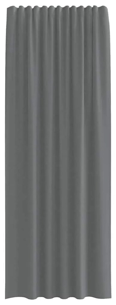 2 db sötétszürke fátyolfüggönyök hurokkal 140x260 cm