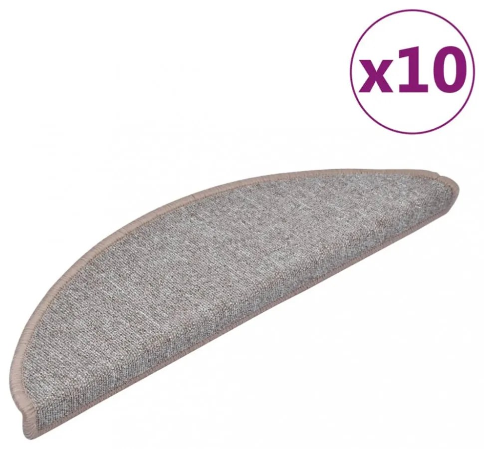 10 db világosbarna lépcsőszőnyeg 56x17x3 cm