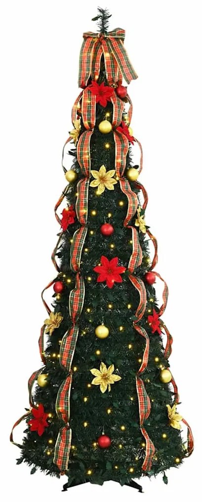 Mű karácsonyfa 150 LED-del állvánnyal Zöld 180 cm PVC