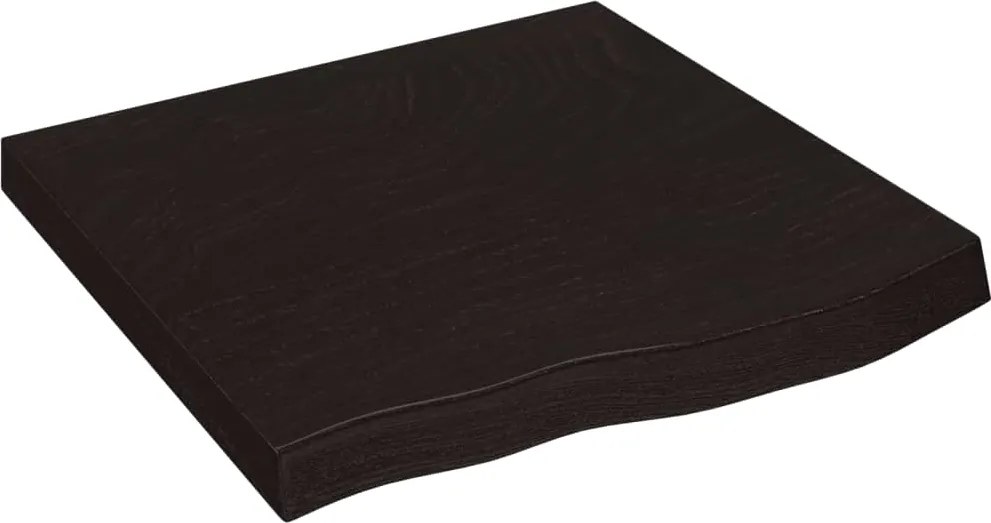 vidaXL sötétbarna kezelt tömör fa fürdőszobai pult 60x60x(2-6) cm