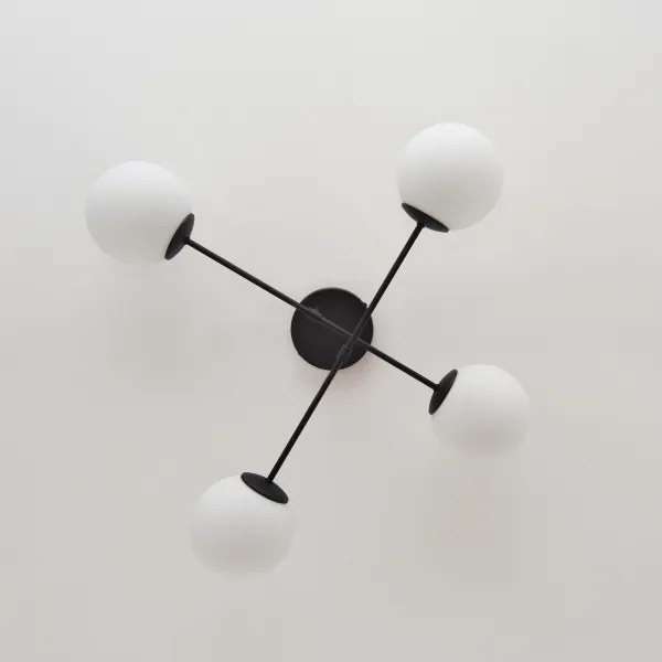 Felületre szerelhető csillár MOON 4xE27/15W/230V fekete