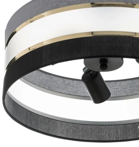 Csillár rúdon HELEN 3xE27/15W/230V fekete/szürke/arany