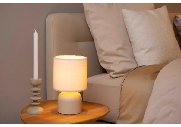 Lucide 10516/01/38 - Asztali lámpa WOOLLY 1xE14/40W/230V krémes