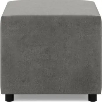 Zeus puff, bársony, 50x50, világosszürke