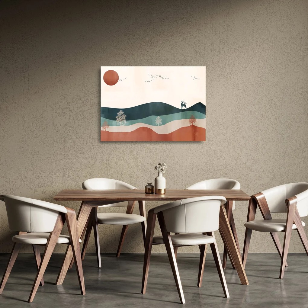 Üveg kép - Illusztrált tájkép (70x50 cm)