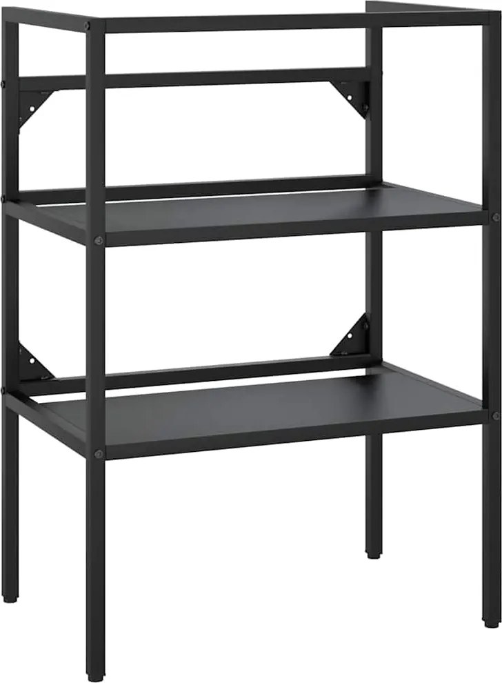 vidaXL fekete vas fürdőszobai mosdókagylókeret 59 x 38 x 83 cm