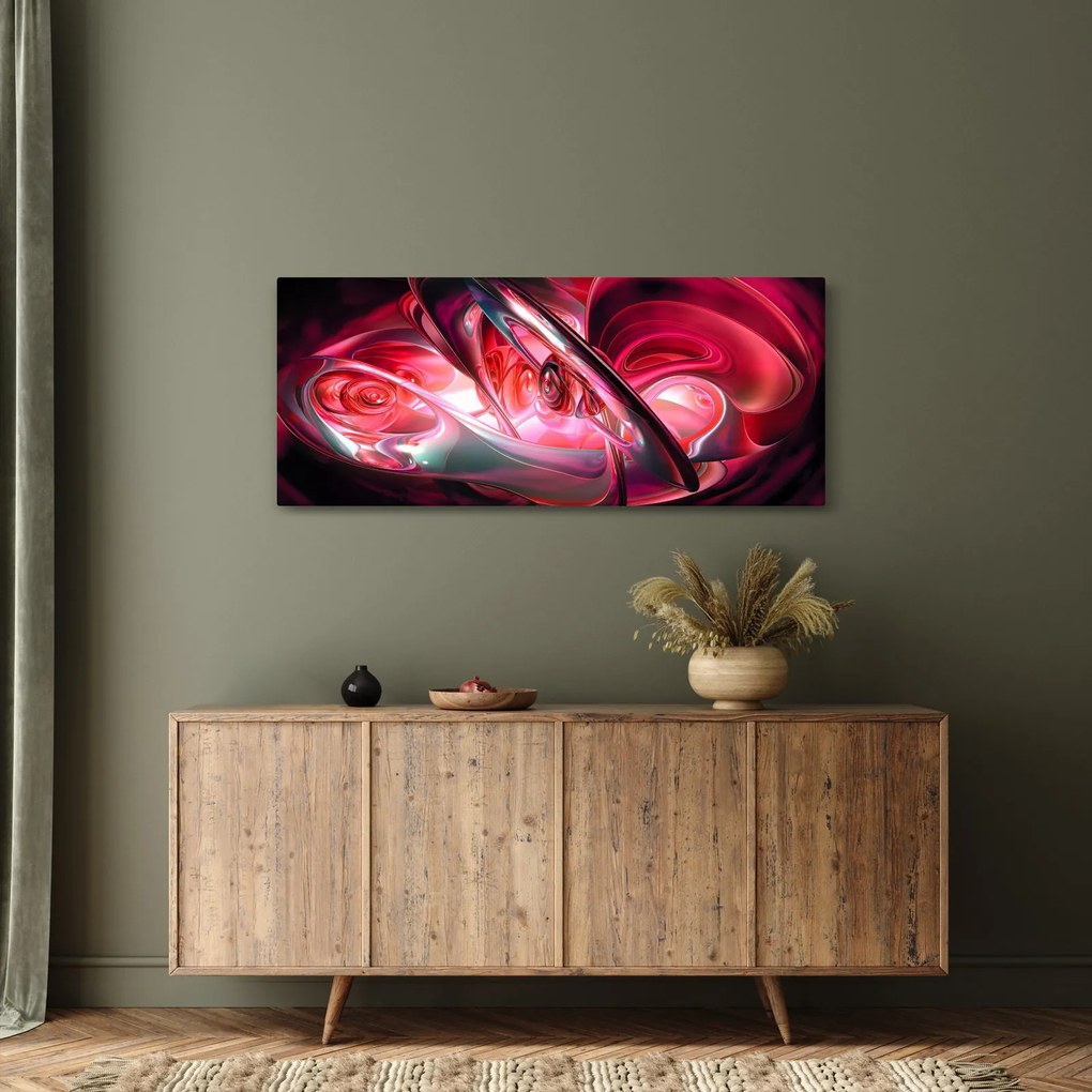 Piros fraktálos kép (120x50 cm)