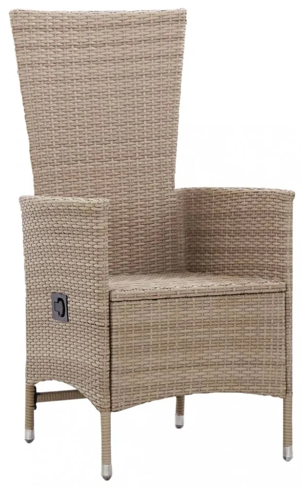7 részes bézs polyrattan kerti étkezőgarnitúra