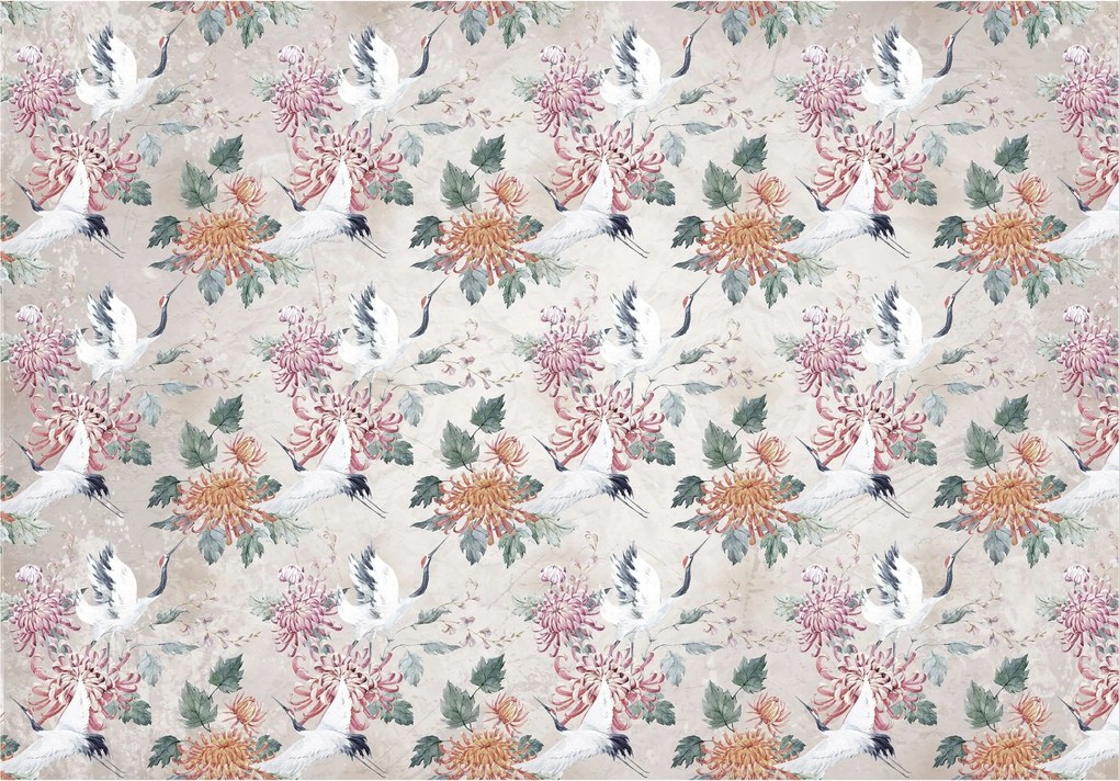 Flizelin fotótapéta Darvak és krizantémok elegancia nyugalom 254x184 +ragasztó