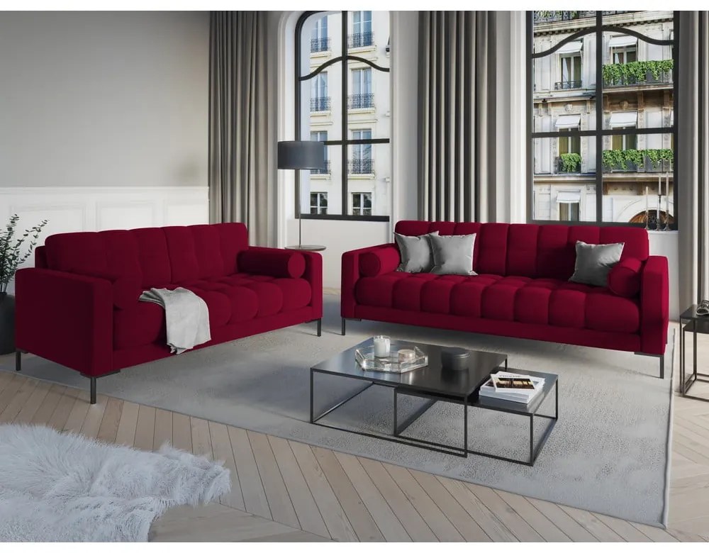 Bali piros bársony kanapé - Cosmopolitan Design