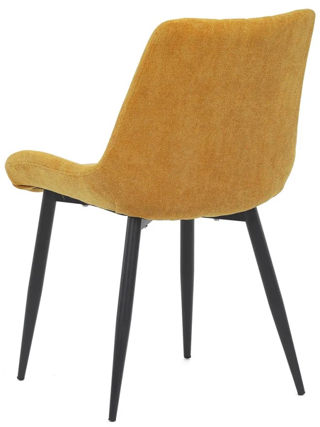 Scaun din țesătură galbenă cu model elegant Romb. DCL-218