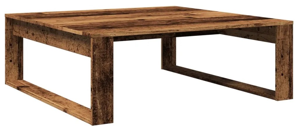 antik fa színű szerelt fa dohányzóasztal 100 x 100 x 35 cm