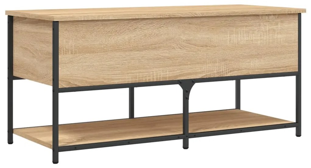 sonoma tölgy színű szerelt fa tárolópad 102x42x46 cm
