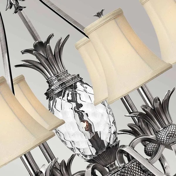 Hinkley HK-PLANT7-PL - Csillár láncon PLANTATION 7xE14/40W/230V ezüst