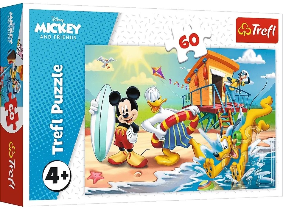 Trefl Puzzle Mickey egér a tengerparton, 60 darab