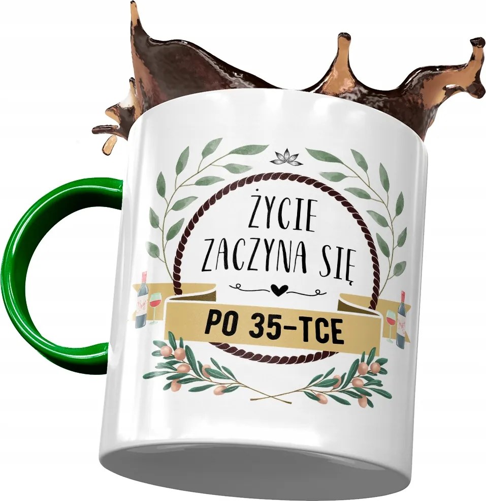 Zöld Bögre Születésnapra 35 35-es 35-ös Ajándék Nyomtatott Fotóval