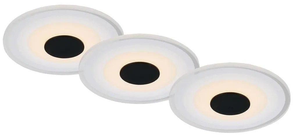 Briloner - KÉSZLET 3x LED Fürdőszobai beépíthető lámpa LED/6W/230V IP44 fekete