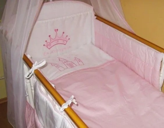 3 részes babaágynemű szett - Én Hercegnőm - bébi méret, 200 cm-es rácsvédővel - AZONNAL VIHETŐ!