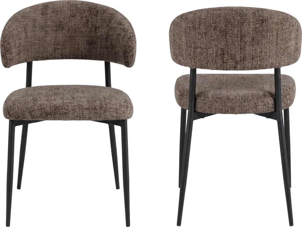 MAZZONI EXPORT IRIS Tompa Barna (Juto 24 szövet) / fekete lábak - MODERN KÁRPITOZOTT SZÉK BOHO STÍLUSÚ NAPPALIBA/ÉTKEZŐBE