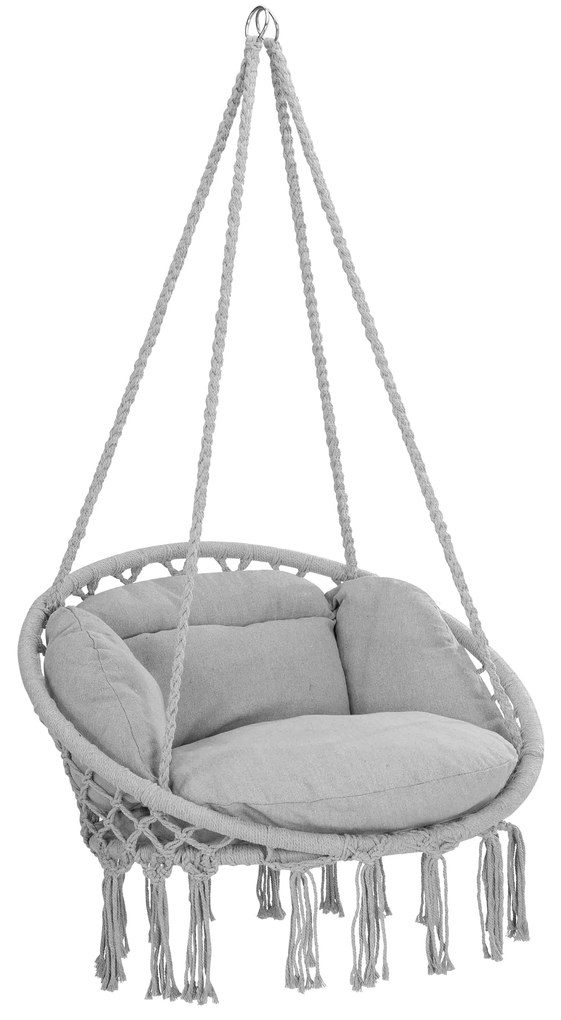 Detex BOHO függőszék párnával, Ø61cm, világosszürke