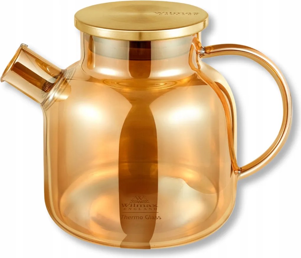 Üveg teáskanna, főzéshez, szűrővel, arany, 1,2L Wilmax