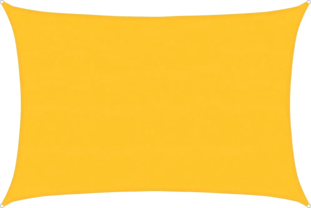 vidaXL sárga négyszögletű HDPE napvitorla 160 g/m² 5x6 m