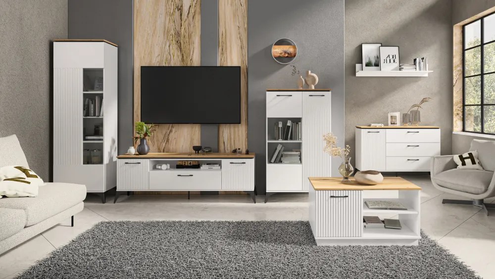 PC asztal, fehér/evoke tölgy, VELIS 1D1S/120