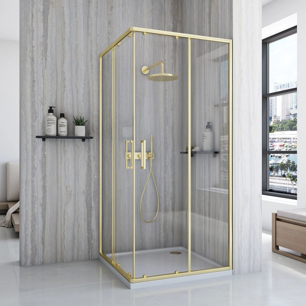 Zuhanykabin Rea City 90x90 Brush Gold