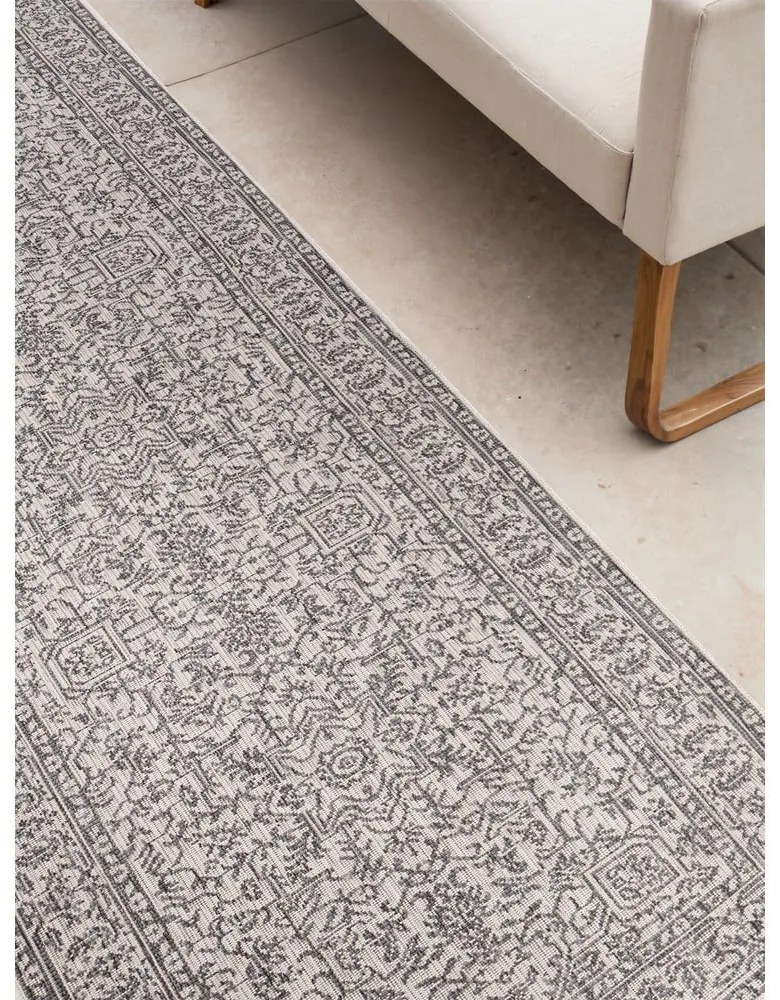 Szürke-elefántcsont színű kültéri-beltéri futószőnyeg 80x250 cm Duet Kona – NORTHRUGS